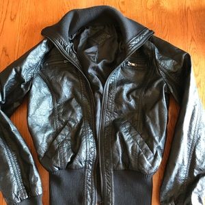 Mock Black Bomber Jacket